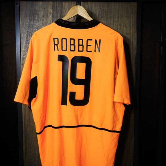 Netherlands 2002/2004 Home Jersey – Robben #19 – Size XL – Orange Nike Shirt - Picture 10 of 14